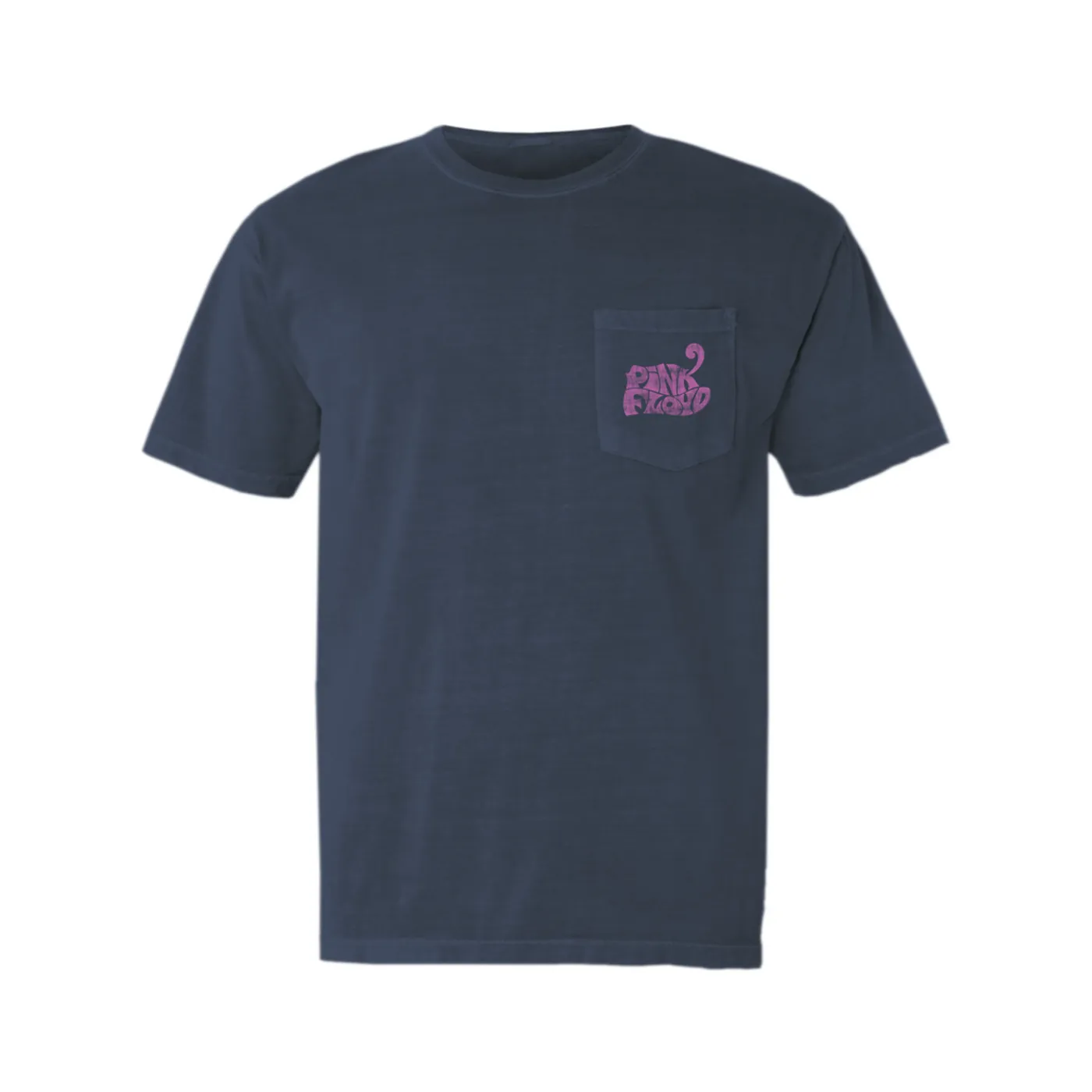 Pink Floyd T-Shirt | Groovy Logo Distressed Pink (Merchbar Exclusive) Pink Floyd Pocket T-shirt