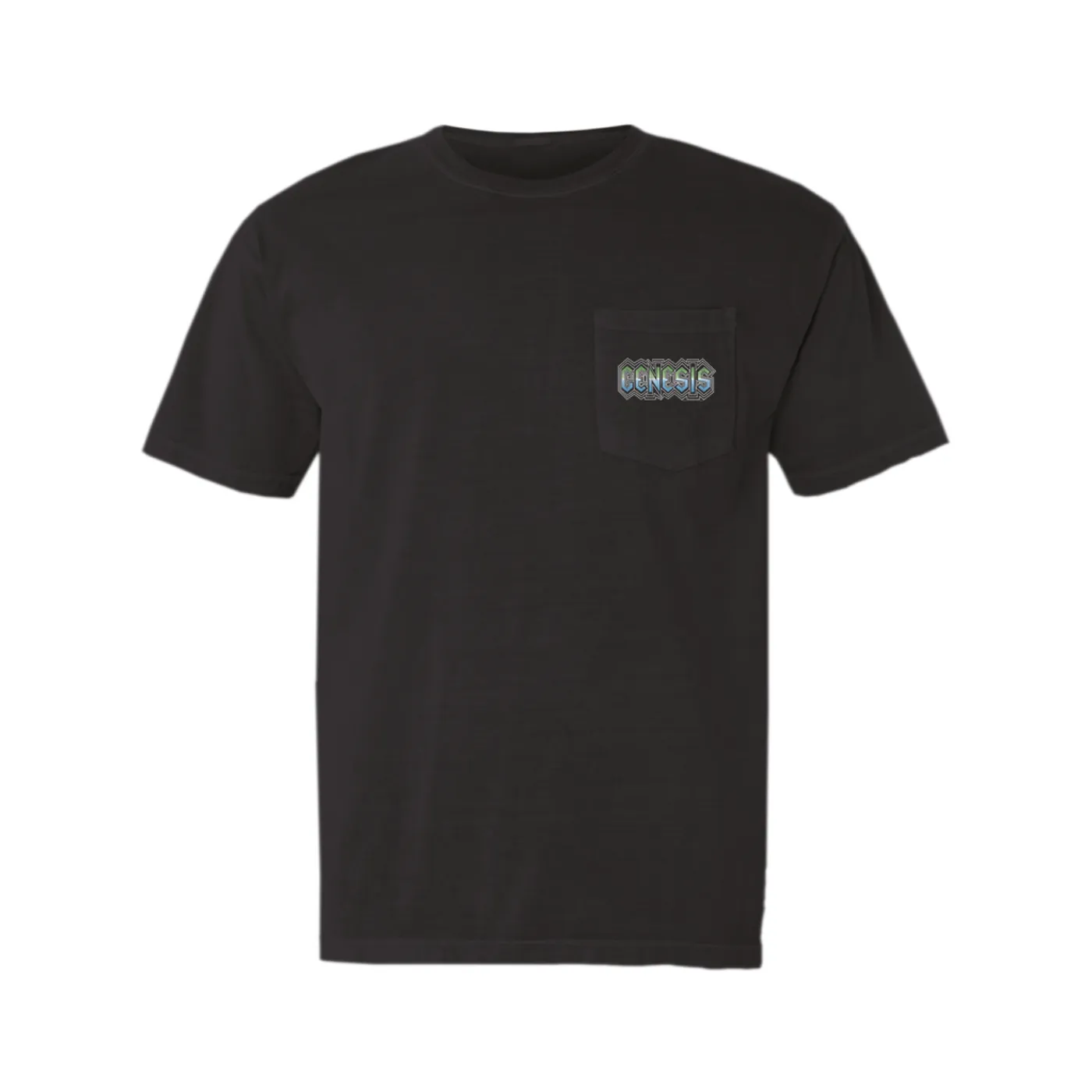 Genesis T-Shirt | Retro Vintage Vibration Logo Distressed Genesis Pocket T-shirt