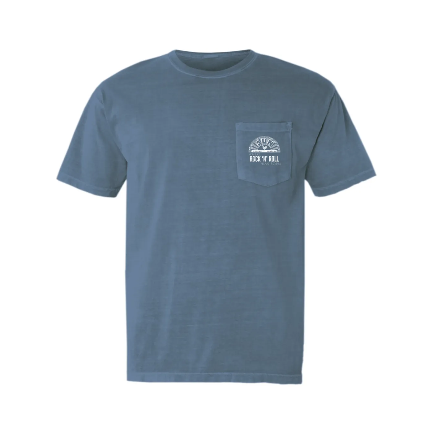 Sun Records T-Shirt | White Logo Where Rock N' Roll Was Born Sun Records Pocket T-shirt