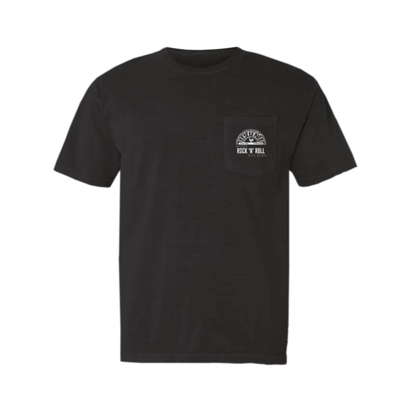 Sun Records T-Shirt | White Logo Where Rock N' Roll Was Born Sun Records Pocket T-shirt