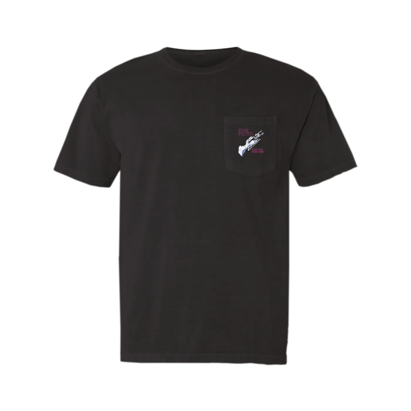 Pink Floyd T-Shirt | Neon Pink Wish You Were Here Pink Floyd Pocket T-shirt