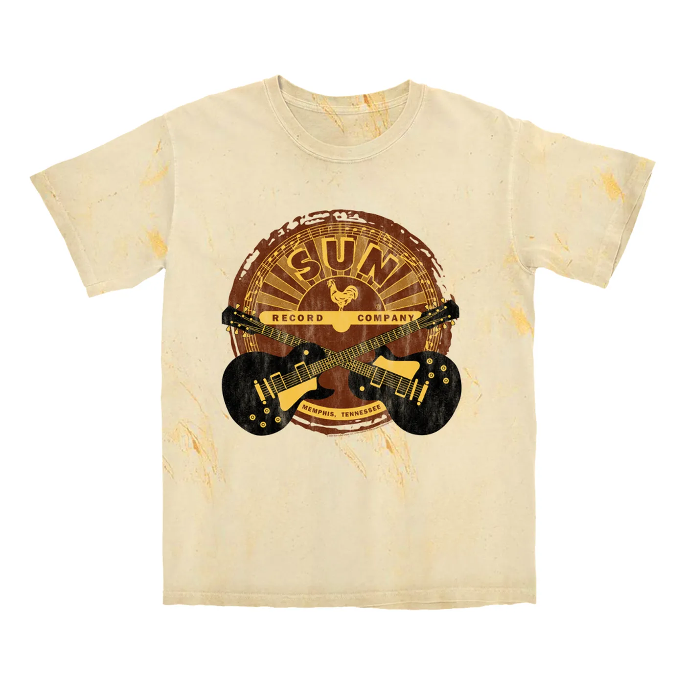 Sun Records T-shirt | Crossed Guitars Logo Sun Records Color Blast Shirt
