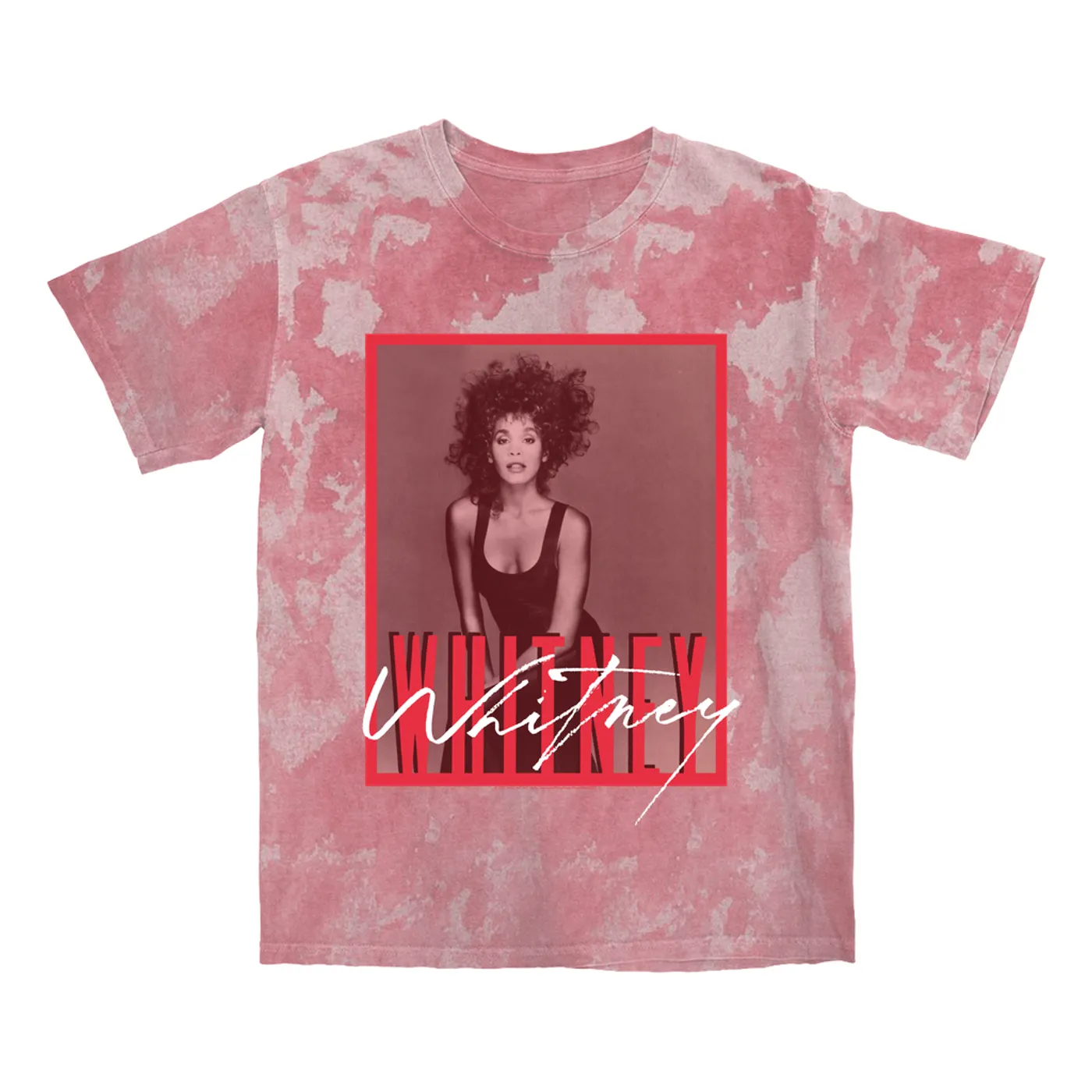 Whitney Houston T-shirt | Whitney Red Tone Photo Design Whitney Houston Color Blast Shirt