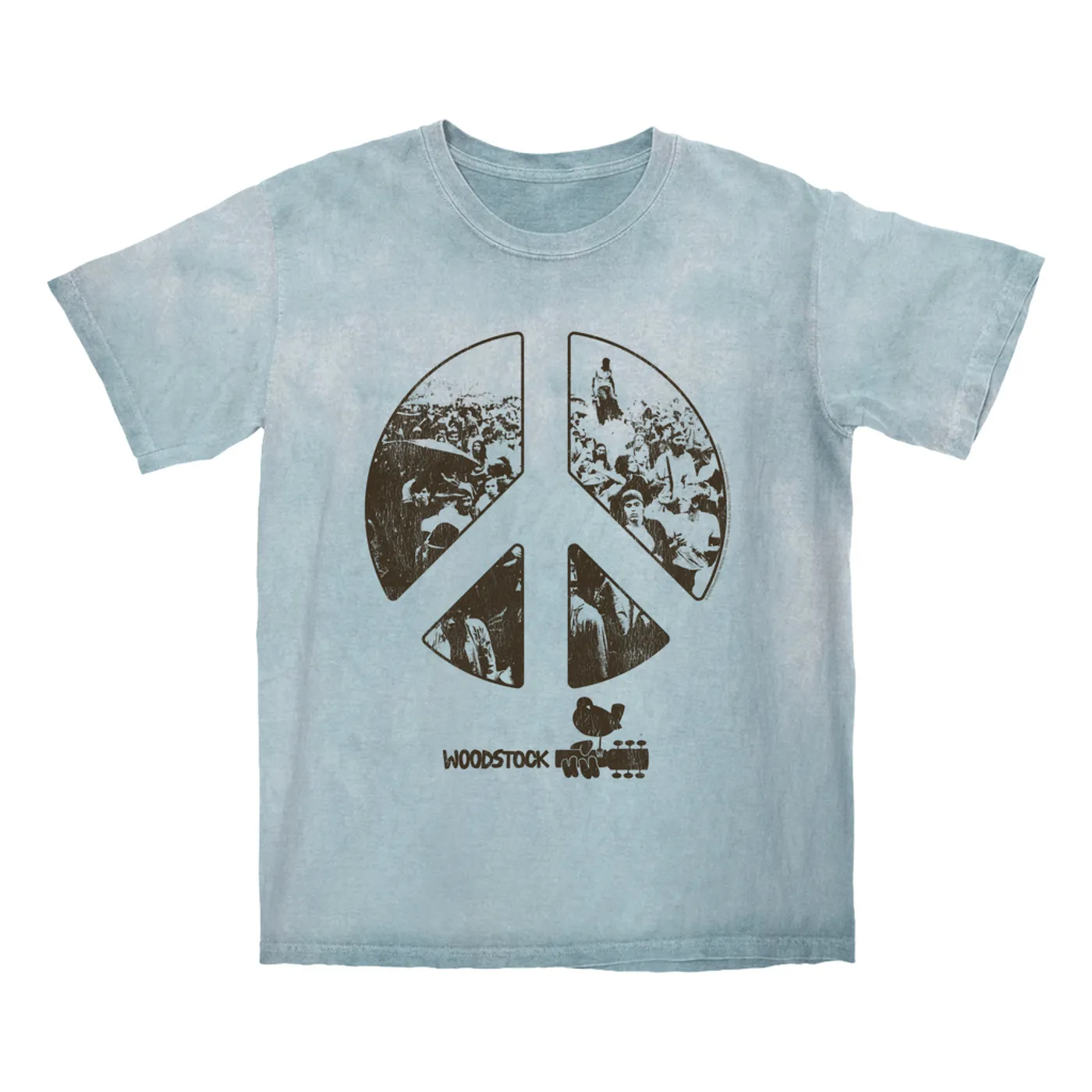 Woodstock T-shirt | Crowd Photo Peace Sign (Merchbar Exclusive) Woodstock Color Blast Shirt