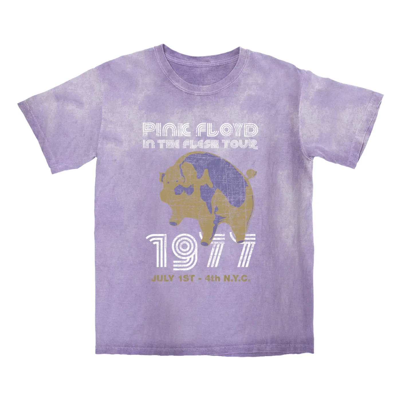 Pink Floyd T-shirt | In The Flesh 1977 NYC Concert Distressed (Merchbar Exclusive) Pink Floyd Color Blast Shirt