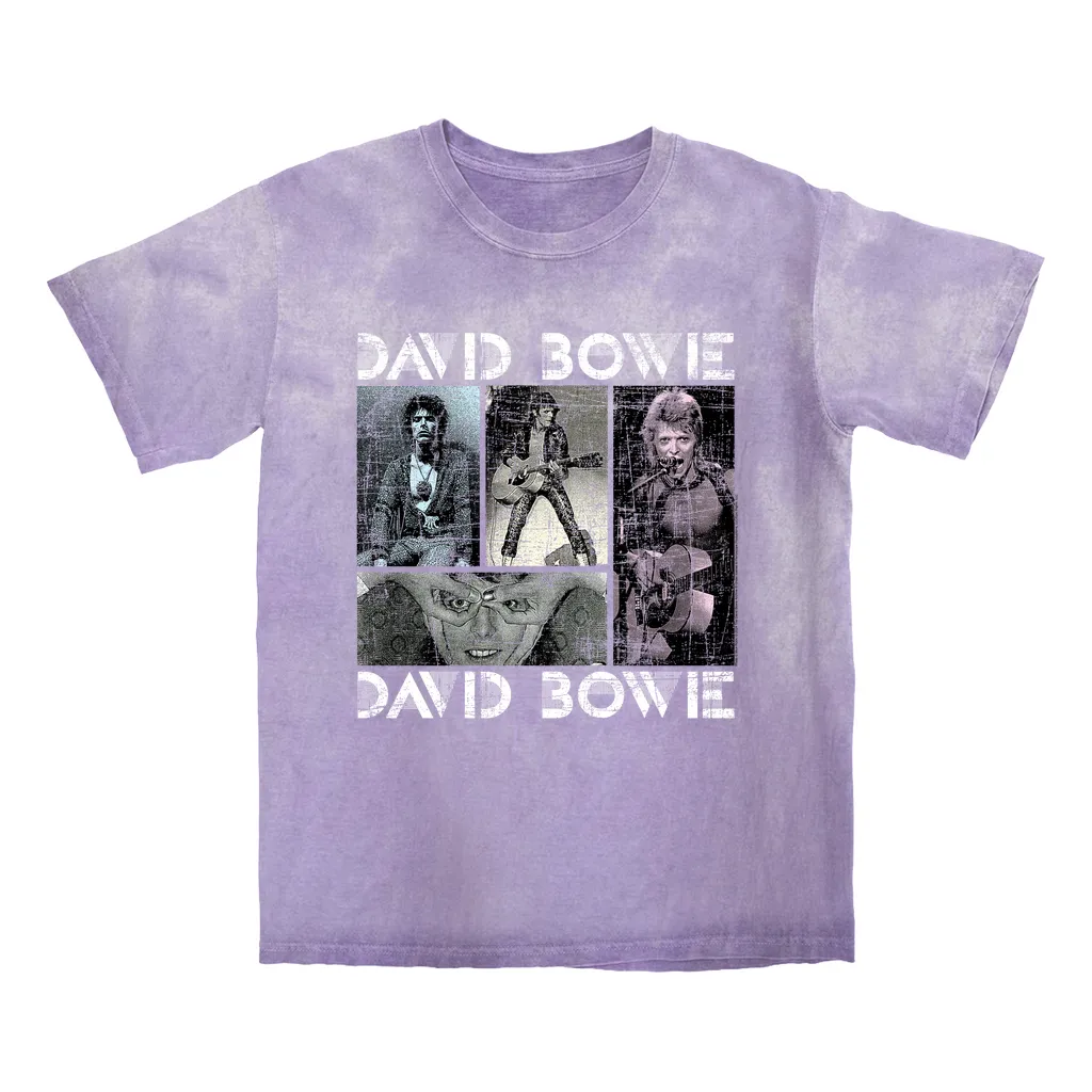 T-shirt | Pastel Bowie Photo Collage Distressed (Equineop Exclusive) Color Blast Shirt