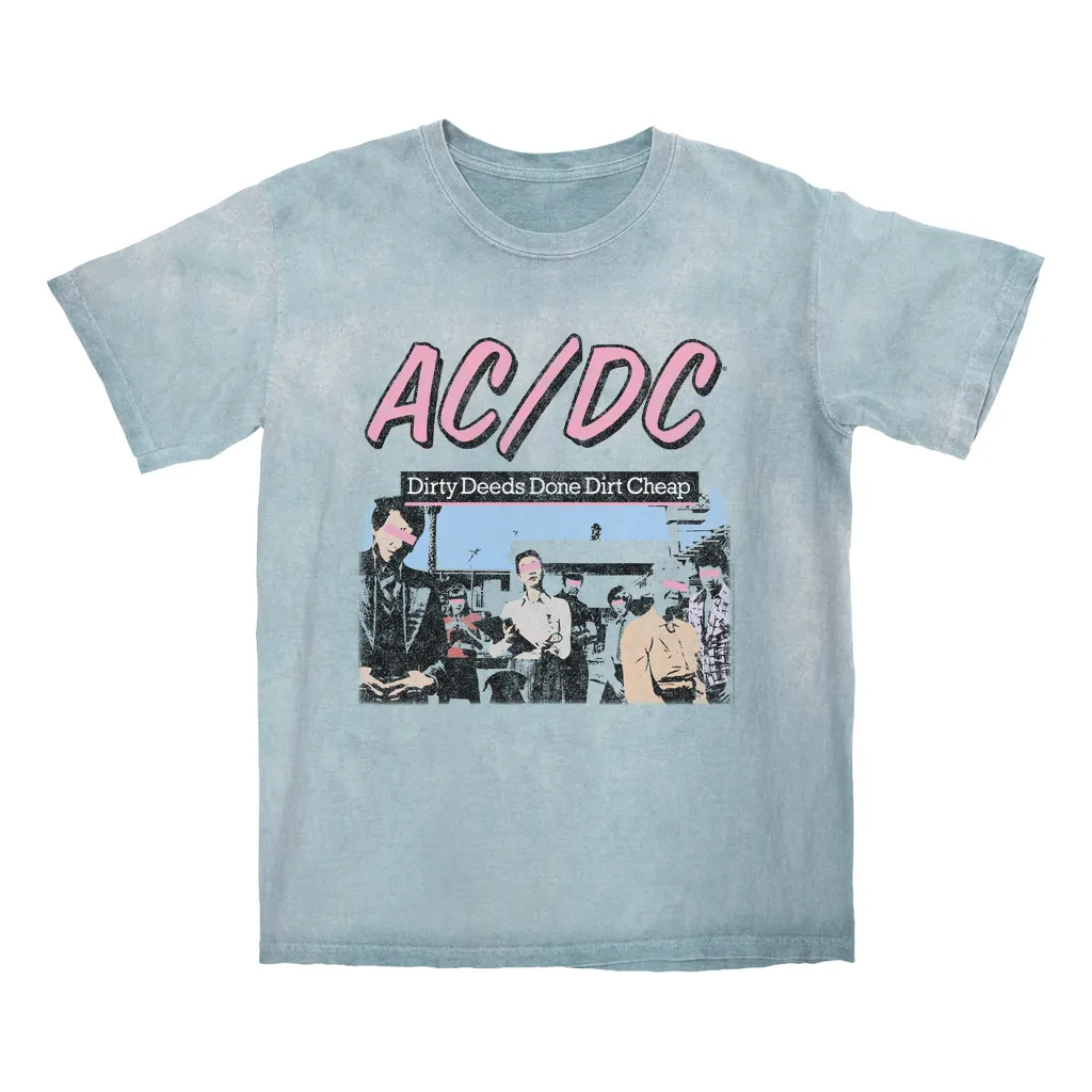 T-shirt | Dirty Deeds Done Dirt Cheap Pink Design Distressed Color Blast Shirt