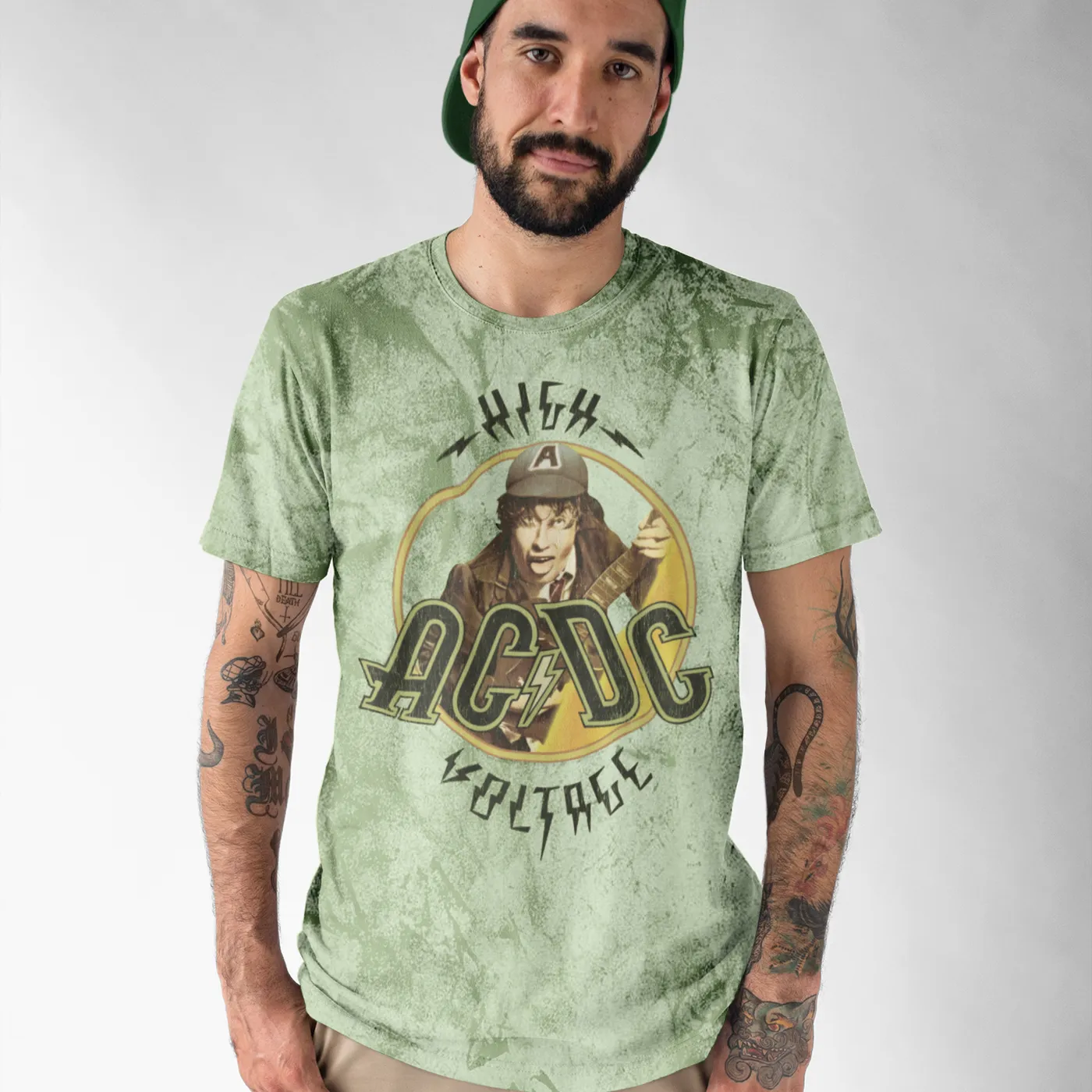 AC/DC T-shirt | High Voltage Album Design Distressed (Merchbar Exclusive) ACDC Color Blast Shirt