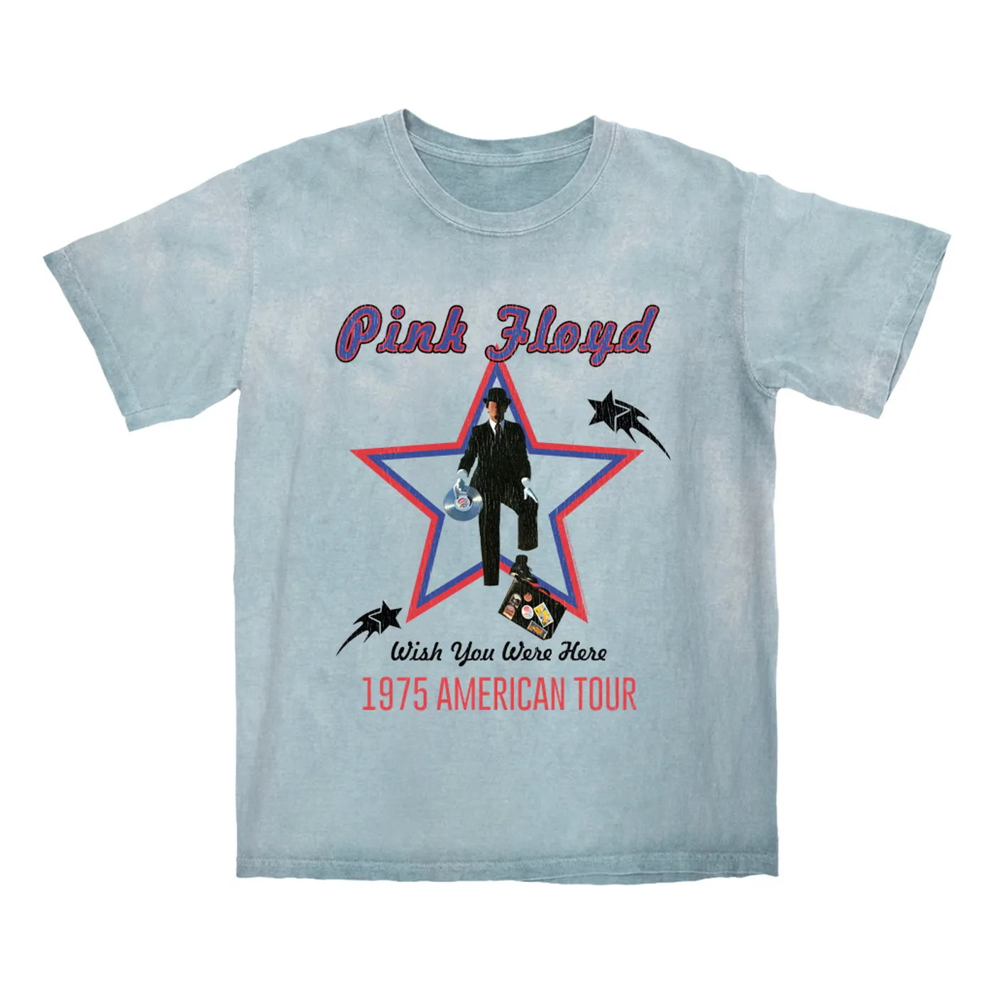 Pink Floyd T-shirt | Wish You Were Here 1975 American Tour Distressed Pink Floyd Color Blast Shirt