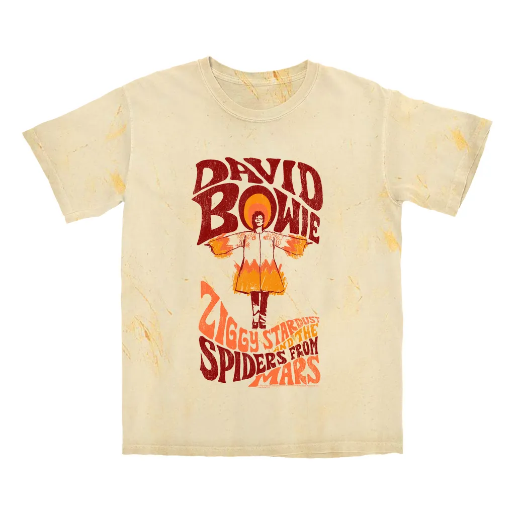 T-shirt | Retro Orange Ziggy Stardust And The Spiders From Mars Distressed (Equineop Exclusive) Color Blast Shirt