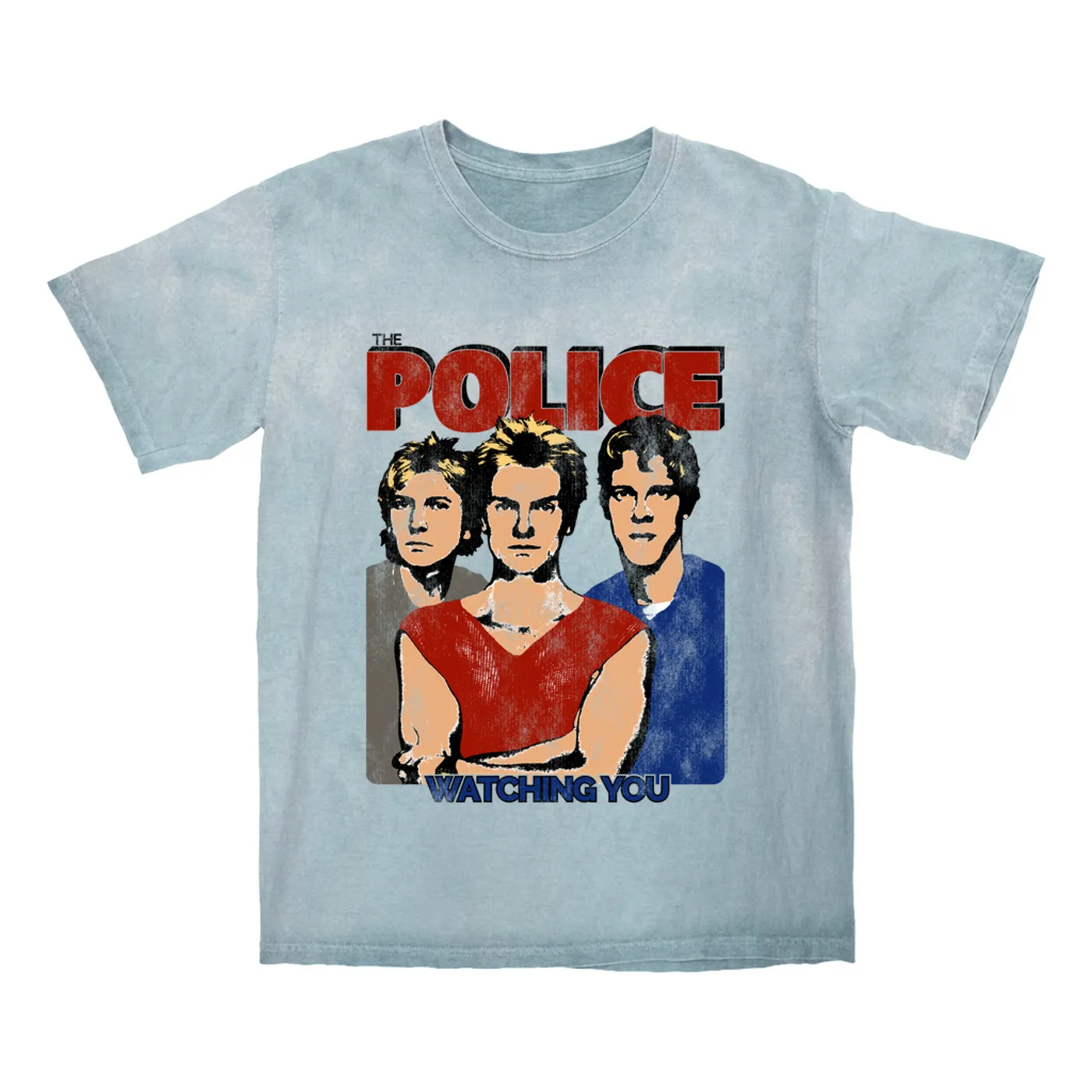 The Police T-shirt | Watching You Single Distressed (Merchbar Exclusive) The Police Color Blast Shirt