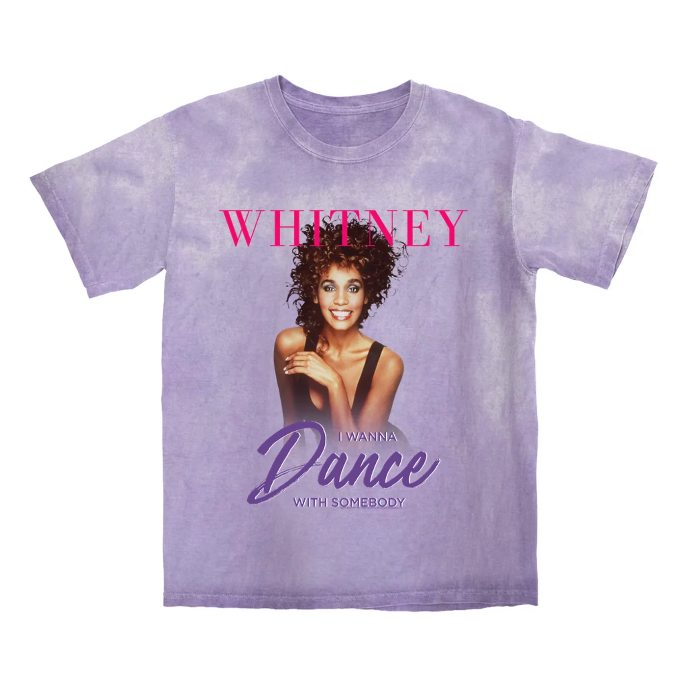 Whitney Houston T-shirt | I Wanna Dance With Somebody Purple Pink Design (Merchbar Exclusive) Whitney Houston Color Blast Shirt