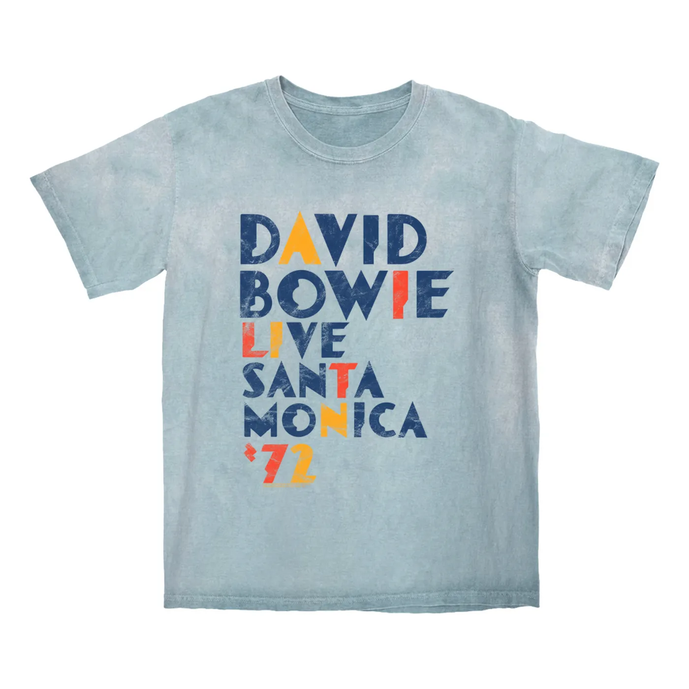 David Bowie T-shirt | LIVE In Santa Monica 1972 Distressed David Bowie Color Blast Shirt