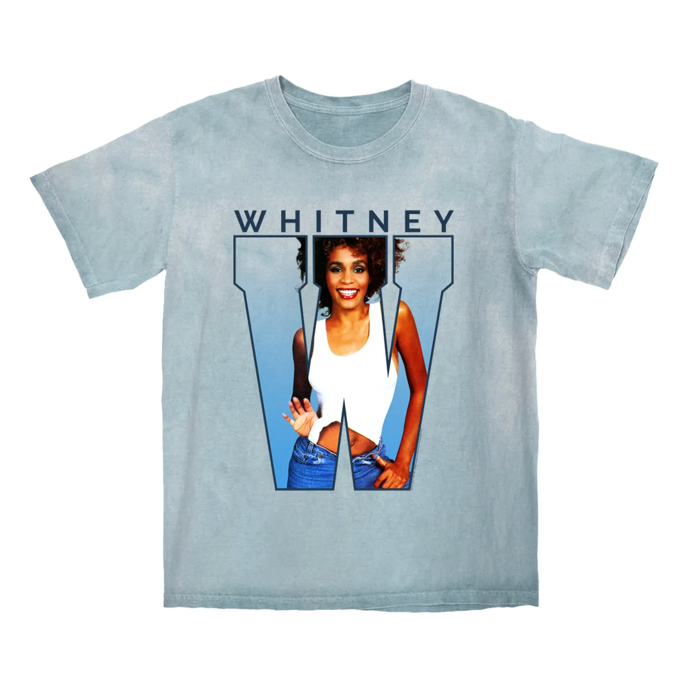 Whitney Houston T-shirt | 1987 "W" Is For Whitney (Merchbar Exclusive) Whitney Houston Color Blast Shirt