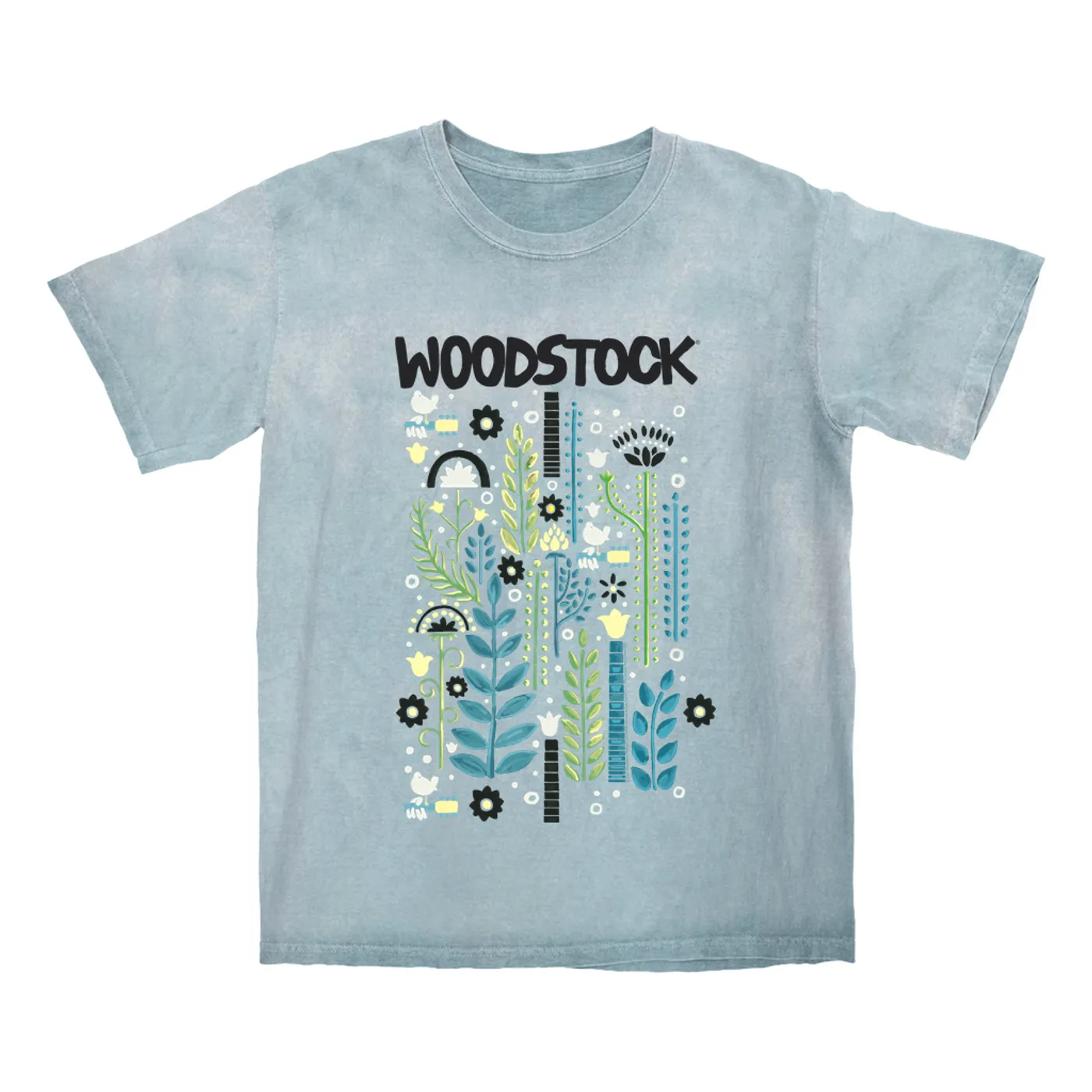 Woodstock T-shirt | Floral Folk Pattern Woodstock Color Blast Shirt