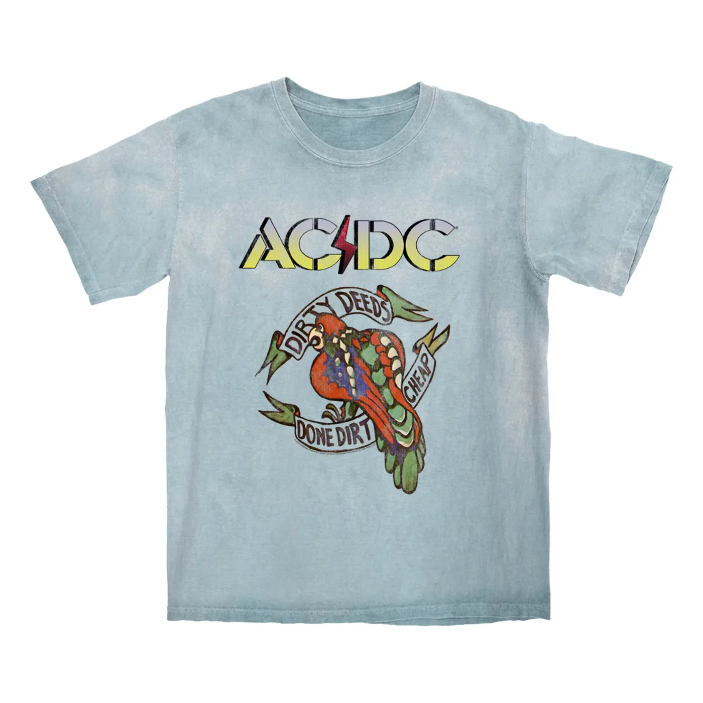AC/DC T-shirt | Dirty Deeds Done Dirt Cheap Tattoo Design (Merchbar Exclusive) ACDC Color Blast Shirt