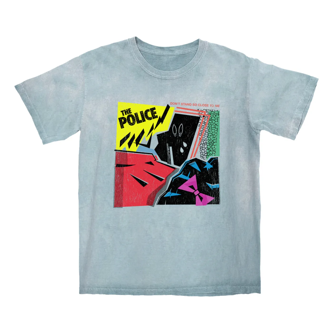 The Police T-shirt | Don't Stand So Close To Me Album Image Distressed The Police Color Blast Shirt