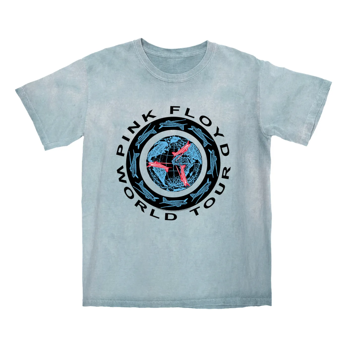 Pink Floyd T-shirt | World Tour 1987 Circular Logo Pink Floyd Color Blast Shirt