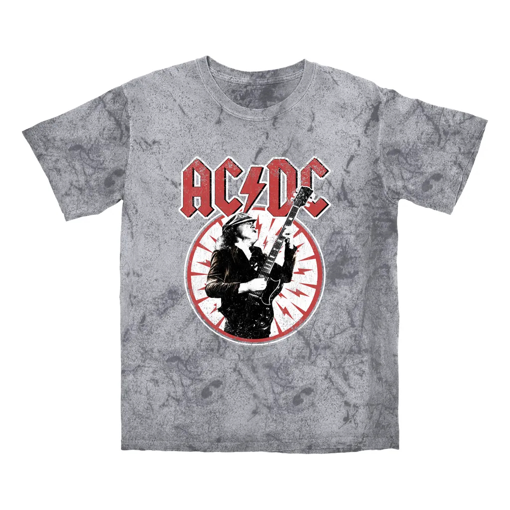 T-shirt | Angus Young In Bolts Design Distressed (Equineop Exclusive) Color Blast Shirt