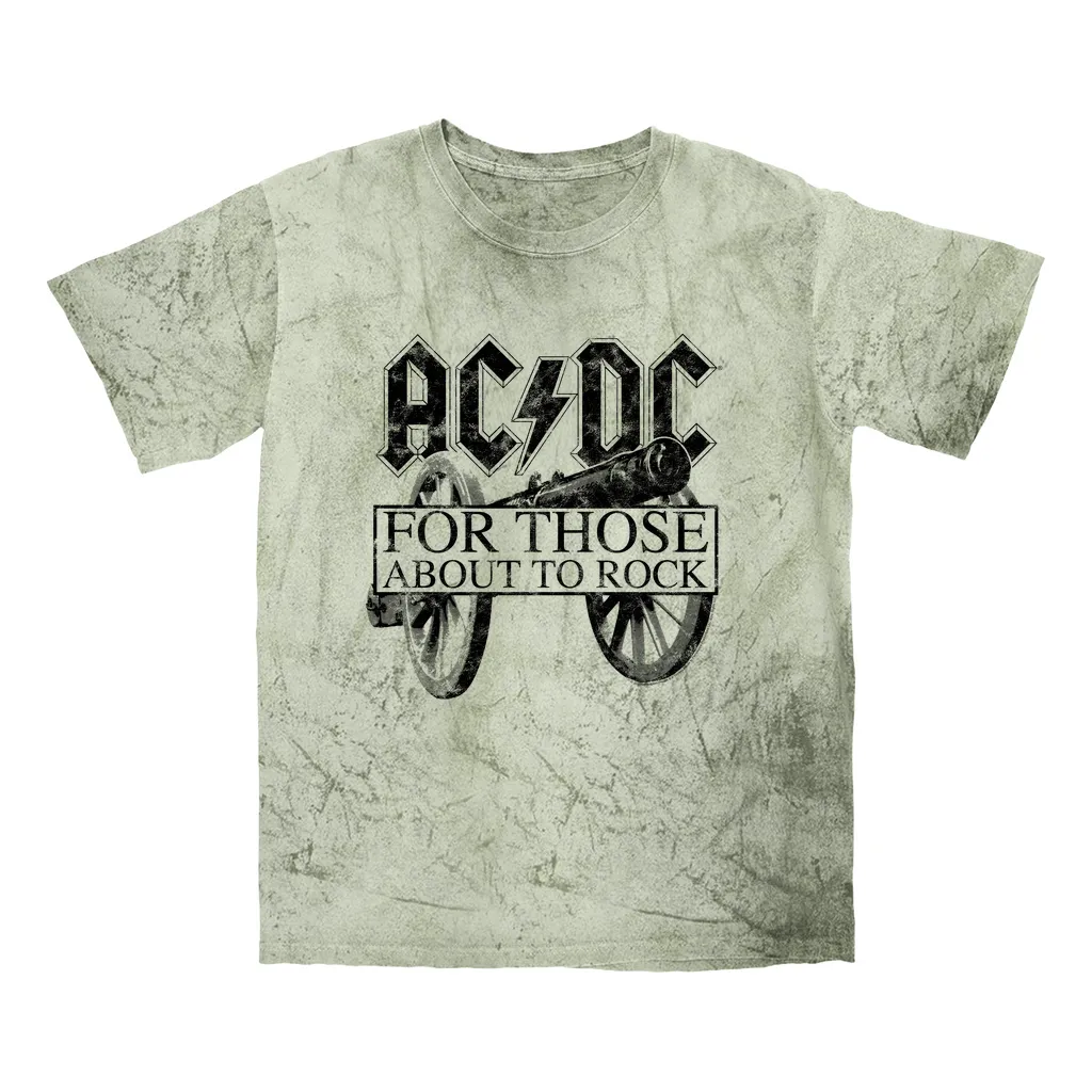 T-shirt | For Those About To Rock Black Cannon Image Distressed Color Blast Shirt