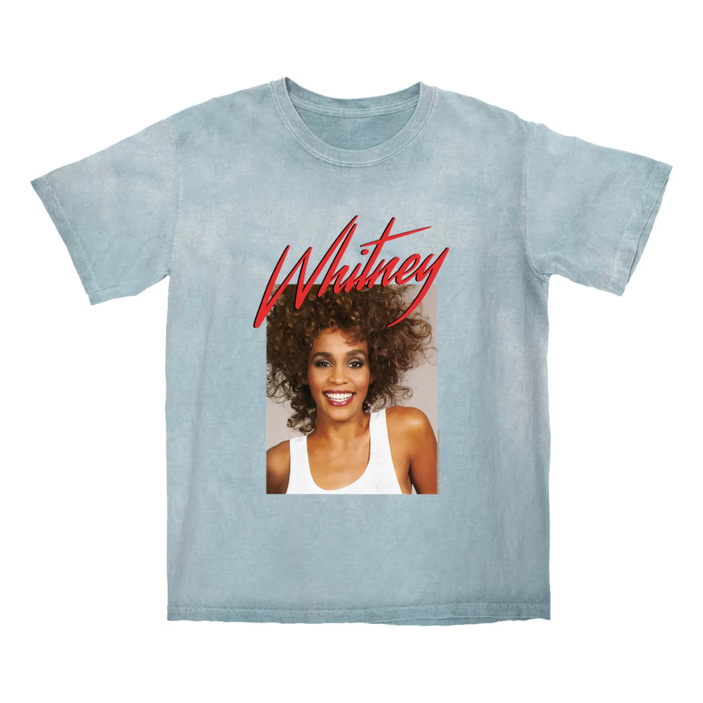 Whitney Houston T-shirt | 1987 Photo And Red Logo Image Whitney Houston Color Blast Shirt