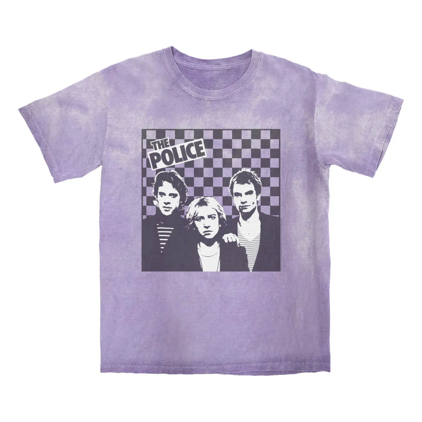 The Police T-shirt | The Trio Retro Checkered The Police Color Blast Shirt