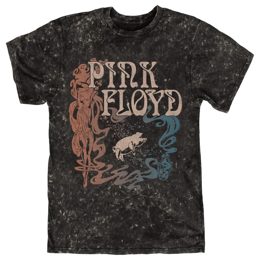 T-shirt | On Stage Vintage Art Nouveau Animals Design Mineral Wash Shirt