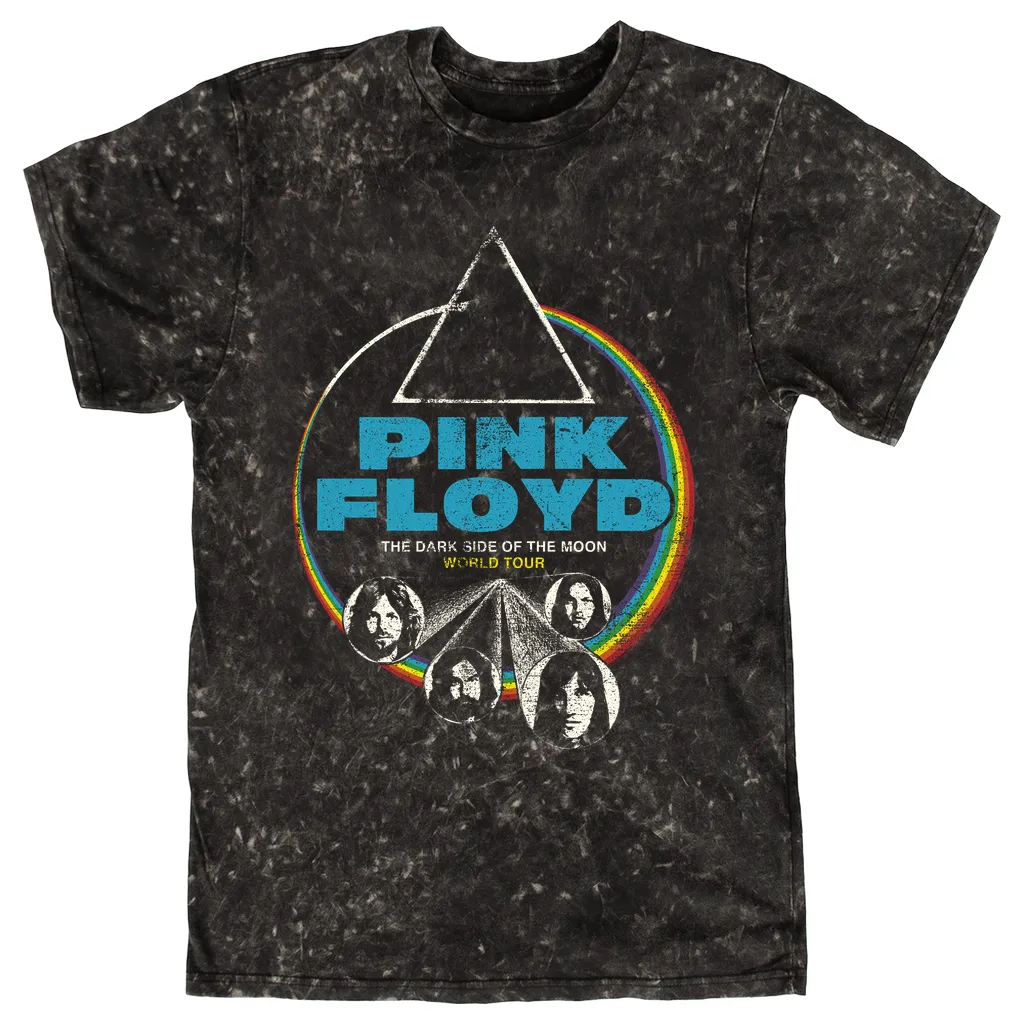T-shirt | World Tour The Dark Side Of The Moon Design Distressed Mineral Wash Shirt