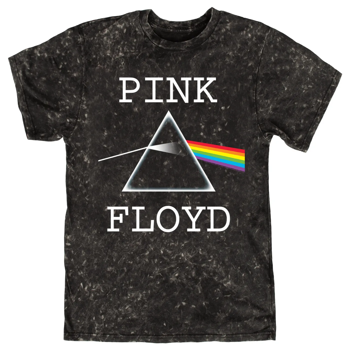 Pink Floyd T-shirt | The Classic Dark Side Of The Moon Prism Logo Distressed Pink Floyd Mineral Wash Shirt