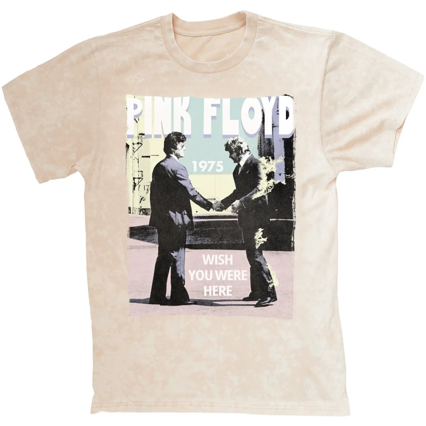 Pink Floyd T-shirt | Pastel Wish You Were Here Design Pink Floyd Mineral Wash Shirt