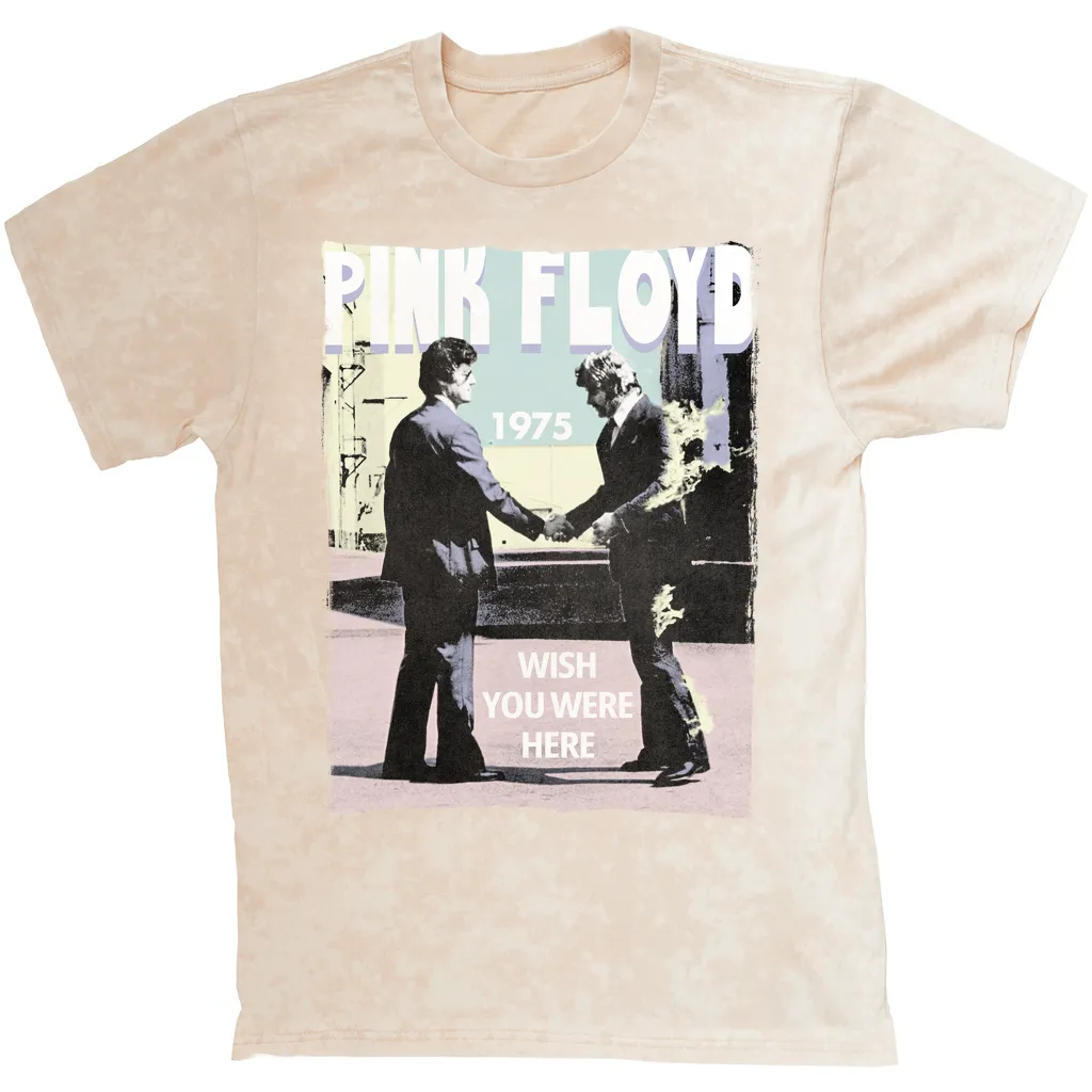 T-shirt | Pastel Wish You Were Here Design Mineral Wash Shirt