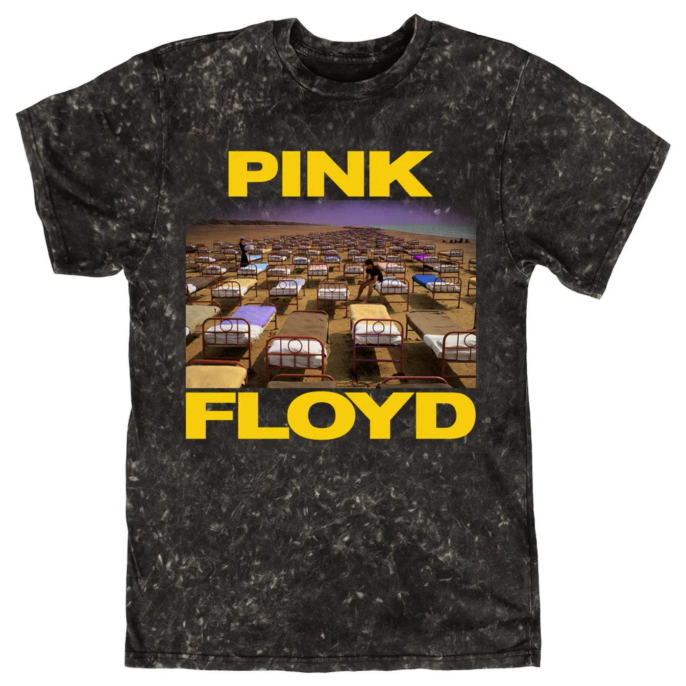 Pink Floyd T-shirt | A Momentary Lapse of Reason Beds Yellow Logo Pink Floyd Mineral Wash Shirt