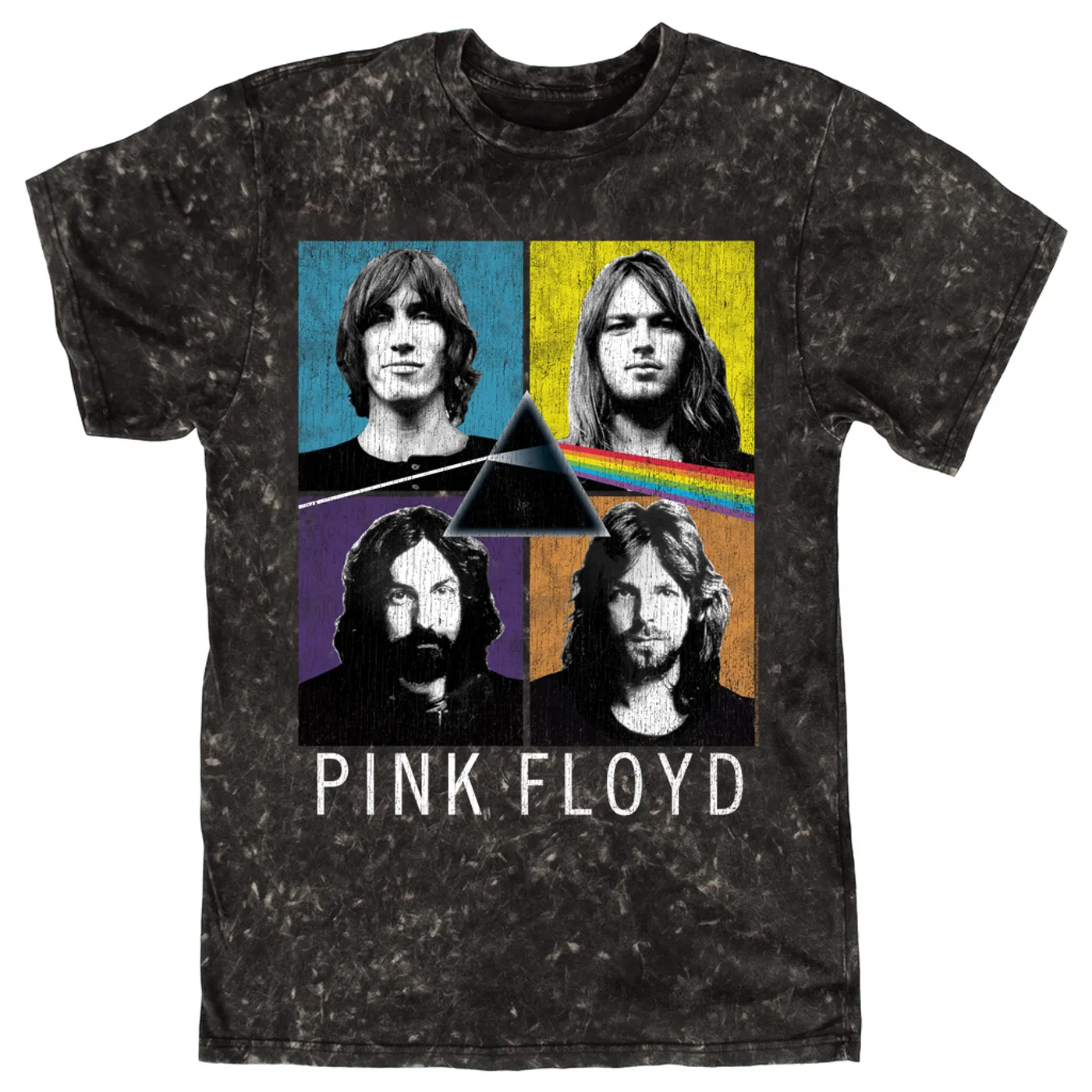 Pink Floyd T-shirt | Pop Art Square Art Distressed Pink Floyd Mineral Wash Shirt