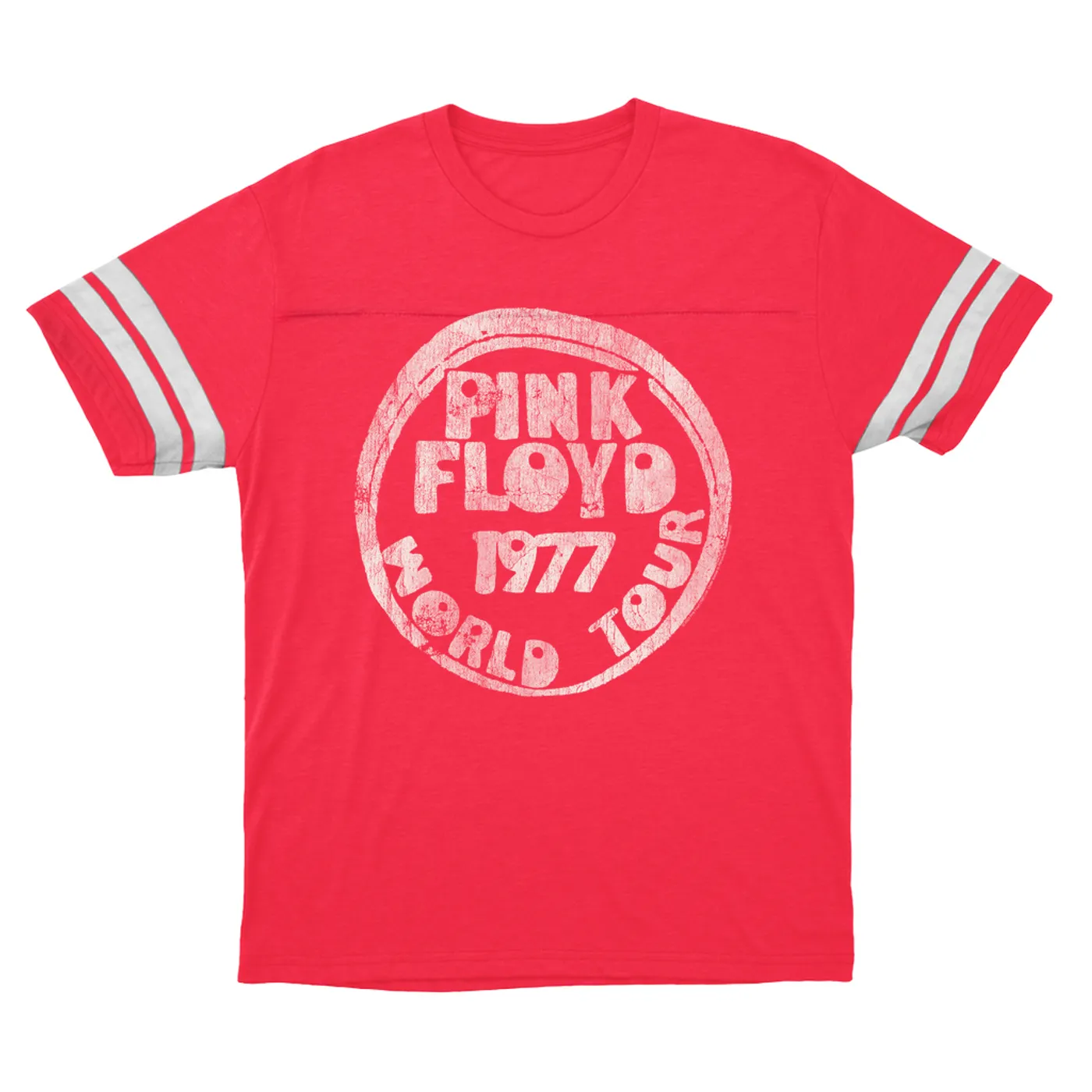 Pink Floyd T-Shirt | World Tour 1977 Reissue Design Distressed Pink Floyd Football Shirt