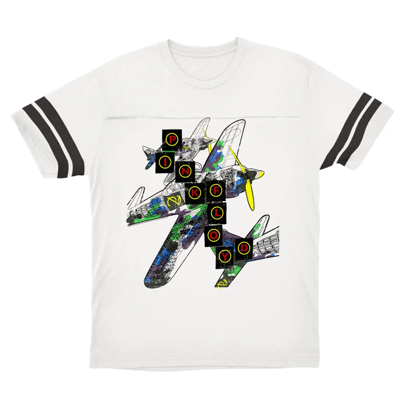 Pink Floyd T-Shirt | World Tour Large Planes Design Pink Floyd Football Shirt