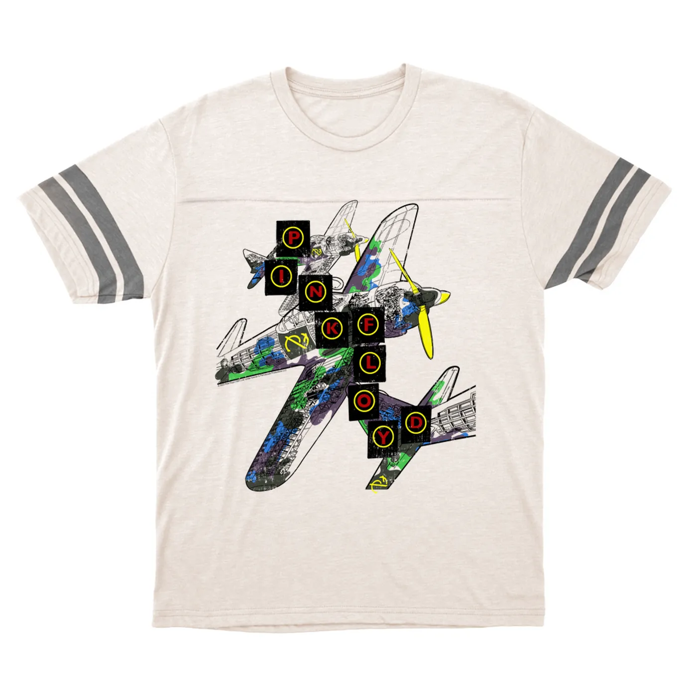 Pink Floyd T-Shirt | World Tour Large Planes Design Pink Floyd Football Shirt