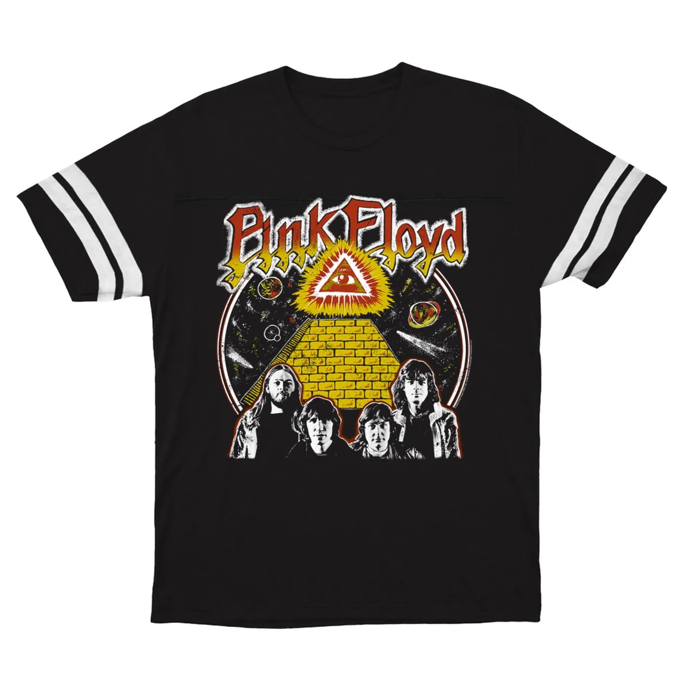 Pink Floyd T-Shirt | All Seeing Eye Art Pink Floyd Football Shirt