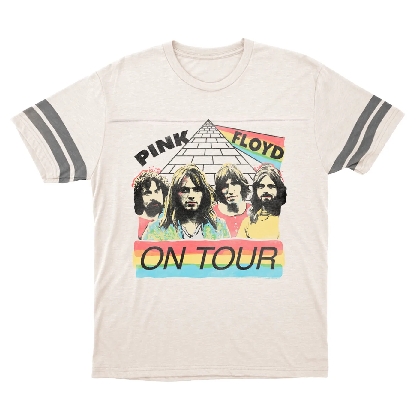 Pink Floyd T-Shirt | 1980 Live In Concert Colorful Design Distressed Pink Floyd Football Shirt