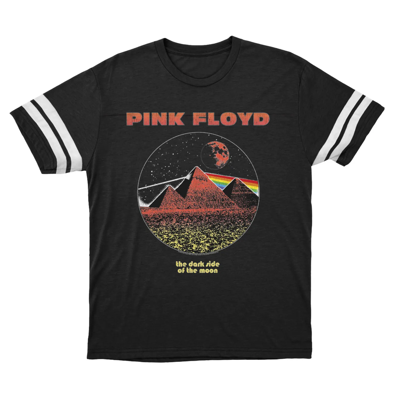Pink Floyd T-Shirt | Vintage Pyramids Red Tint Image Pink Floyd Football Shirt