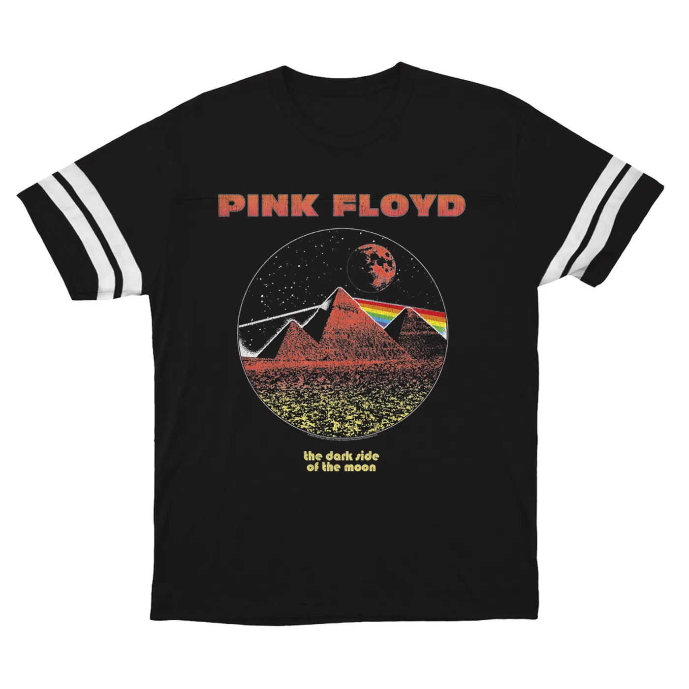 Pink Floyd T-Shirt | Vintage Pyramids Red Tint Image Pink Floyd Football Shirt