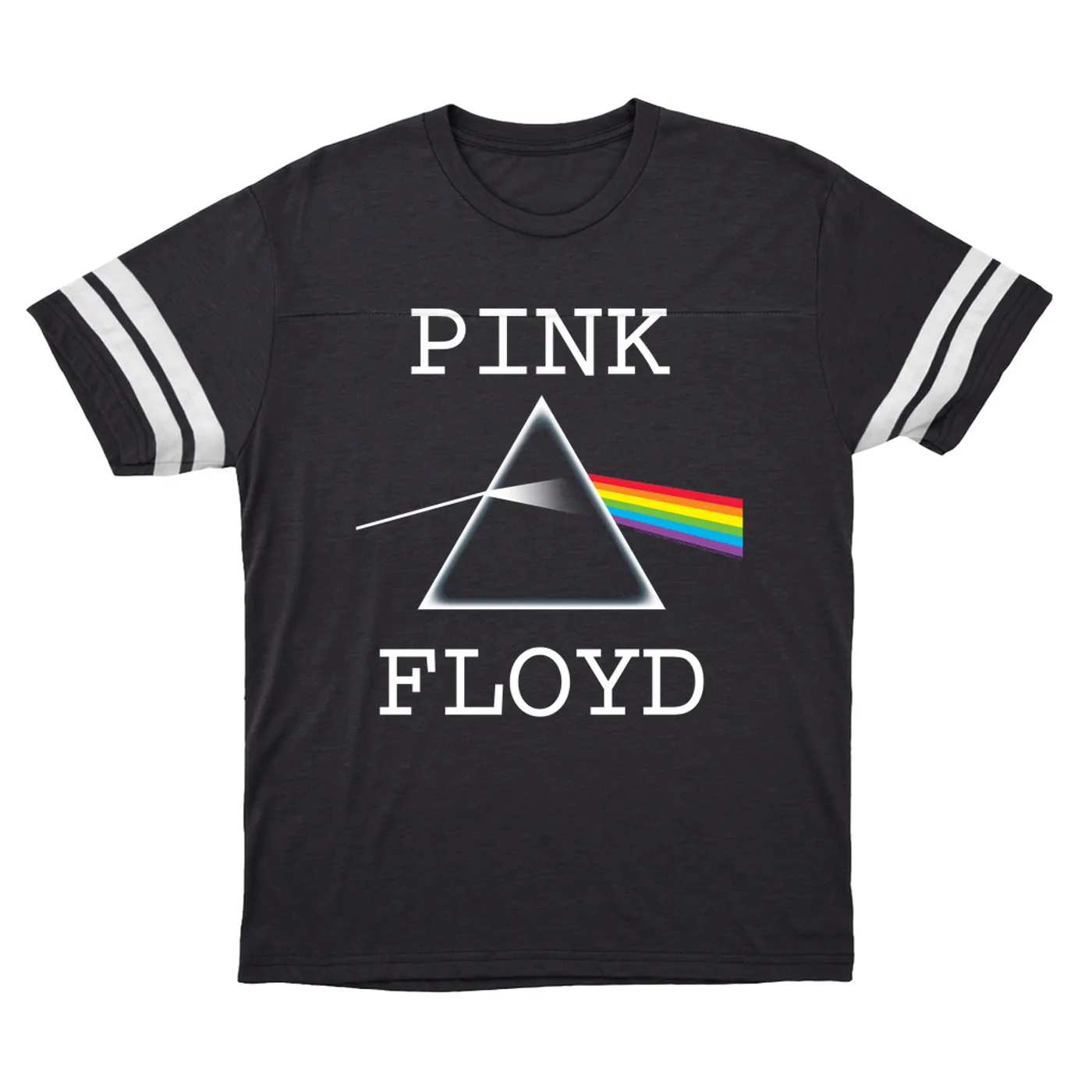 Pink Floyd T-Shirt | The Classic Dark Side Of The Moon Prism Logo Distressed Pink Floyd Football Shirt