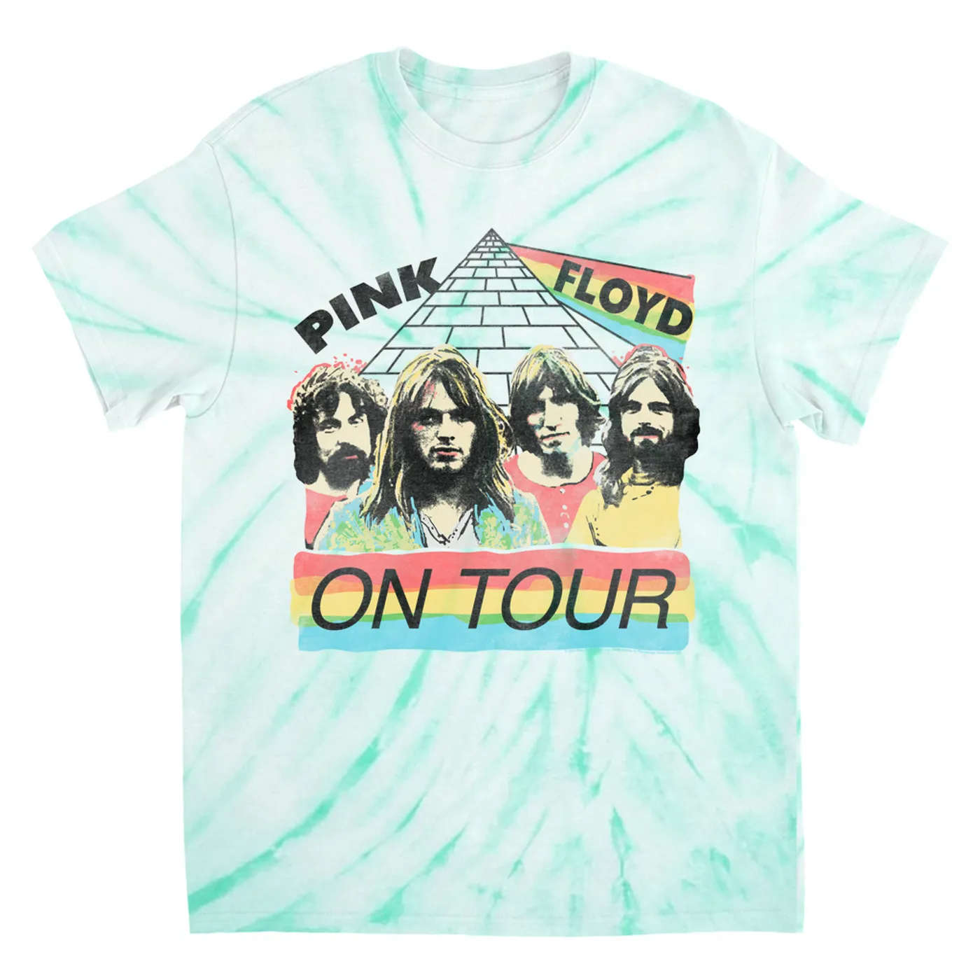 Pink Floyd T-Shirt | 1980 Live In Concert Colorful Design Distressed Pink Floyd Tie Dye Shirt