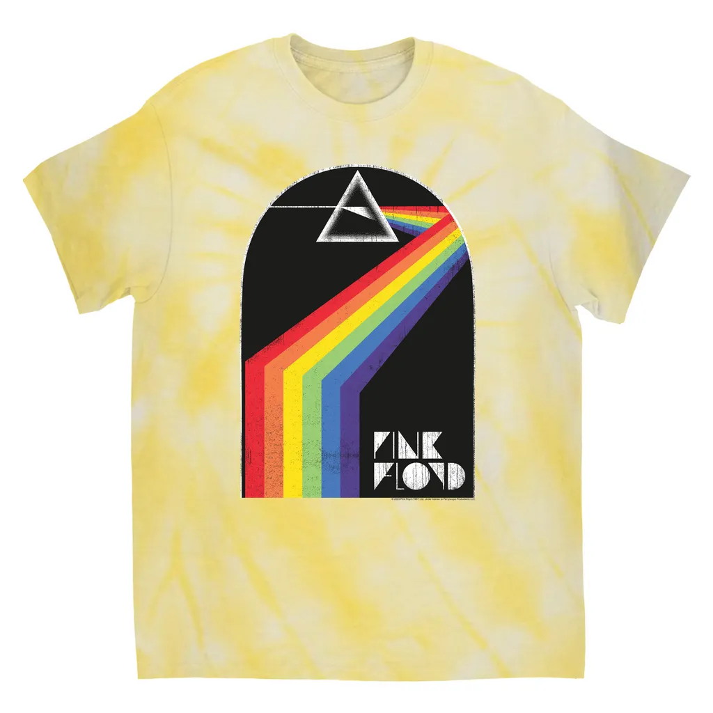 T-Shirt | The Dark Side Of The Moon Retro Arch Design Distressed Tie Dye Shirt