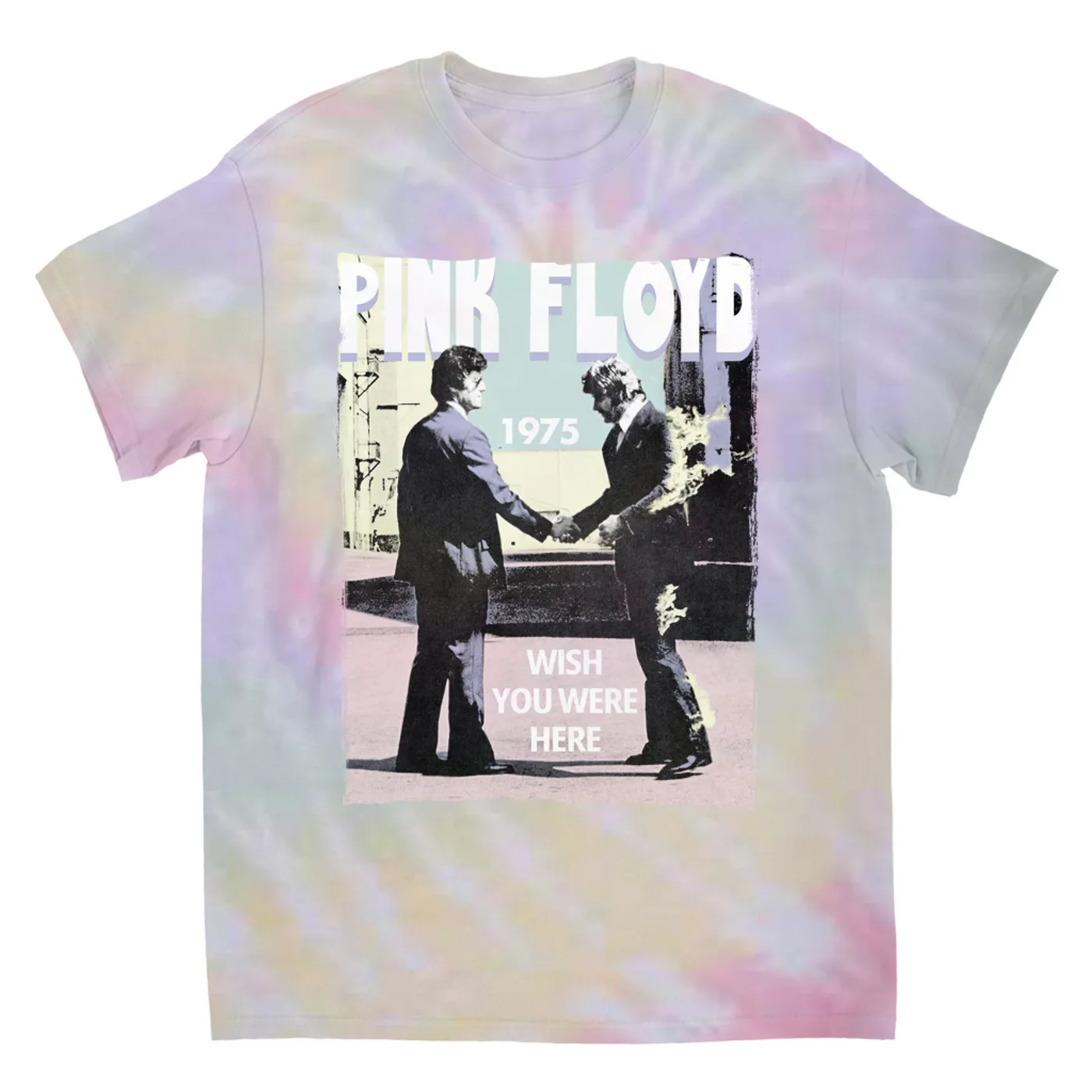 Pink Floyd T-Shirt | Pastel Wish You Were Here Design Pink Floyd Tie Dye Shirt