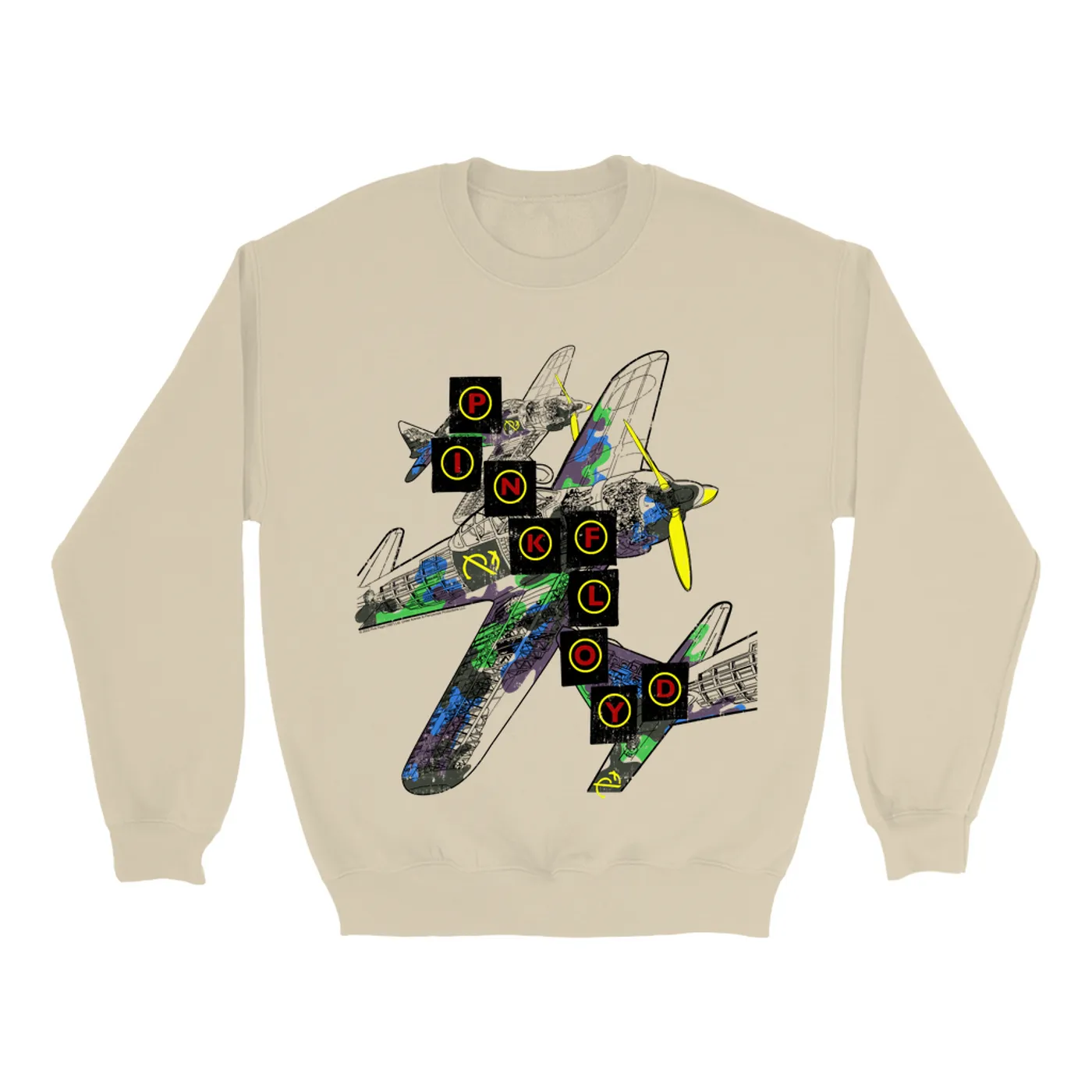 Pink Floyd Sweatshirt | World Tour Large Planes Design Pink Floyd Sweatshirt