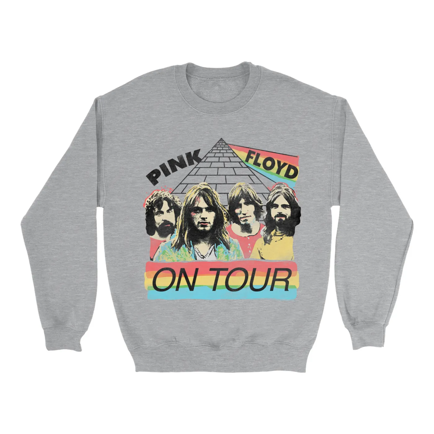 Pink Floyd Sweatshirt | 1980 Live In Concert Colorful Design Distressed Pink Floyd Sweatshirt