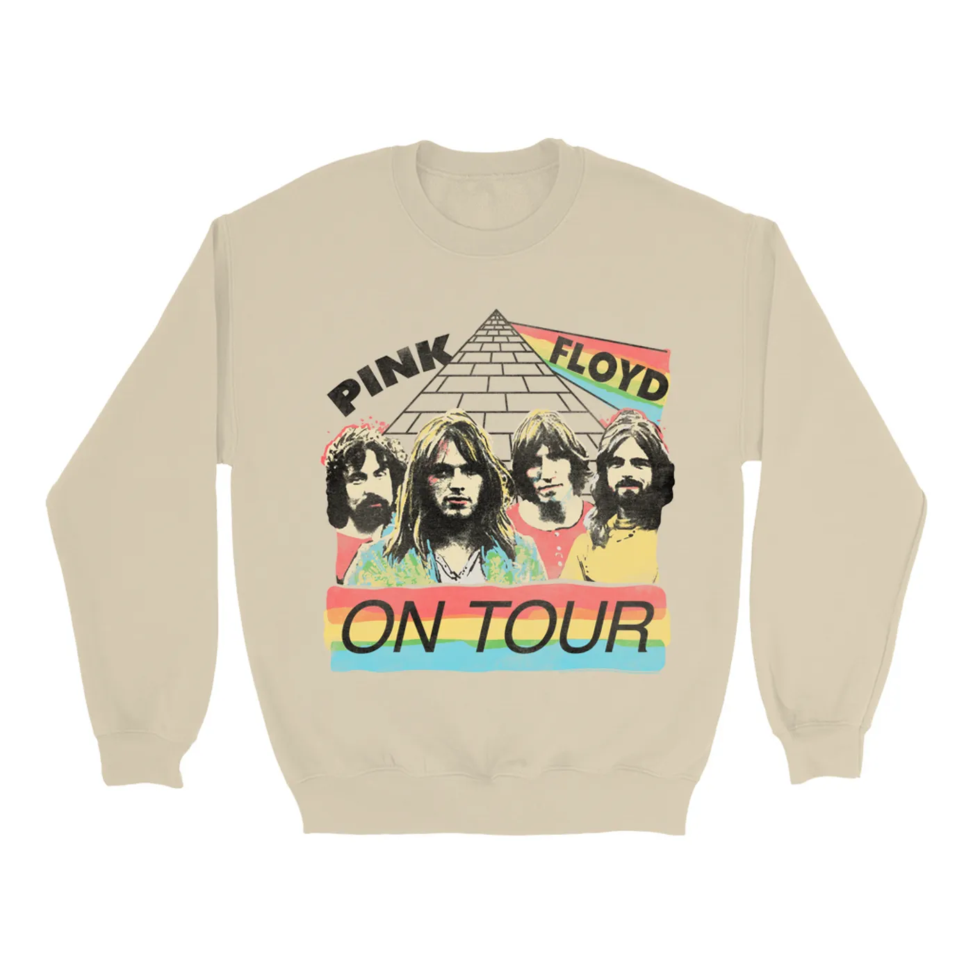 Pink Floyd Sweatshirt | 1980 Live In Concert Colorful Design Distressed Pink Floyd Sweatshirt