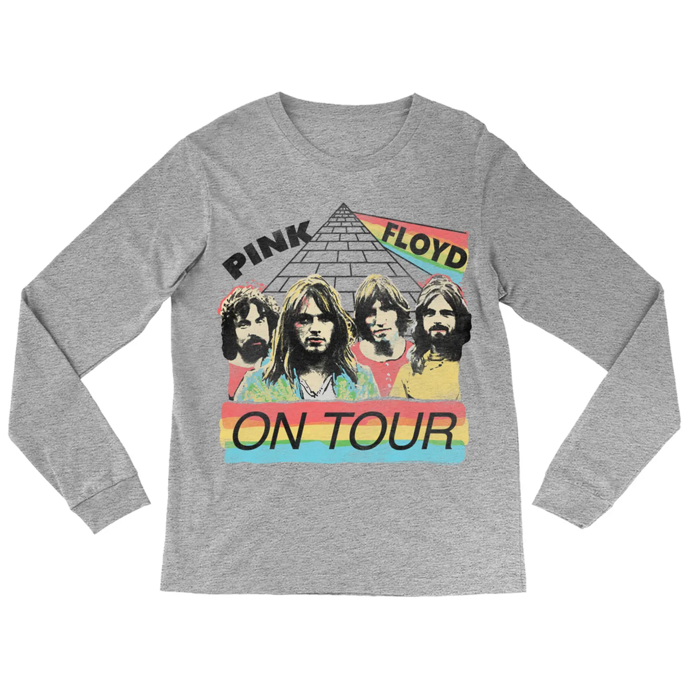 Pink Floyd Long Sleeve Shirt | 1980 Live In Concert Colorful Design Distressed Pink Floyd Shirt