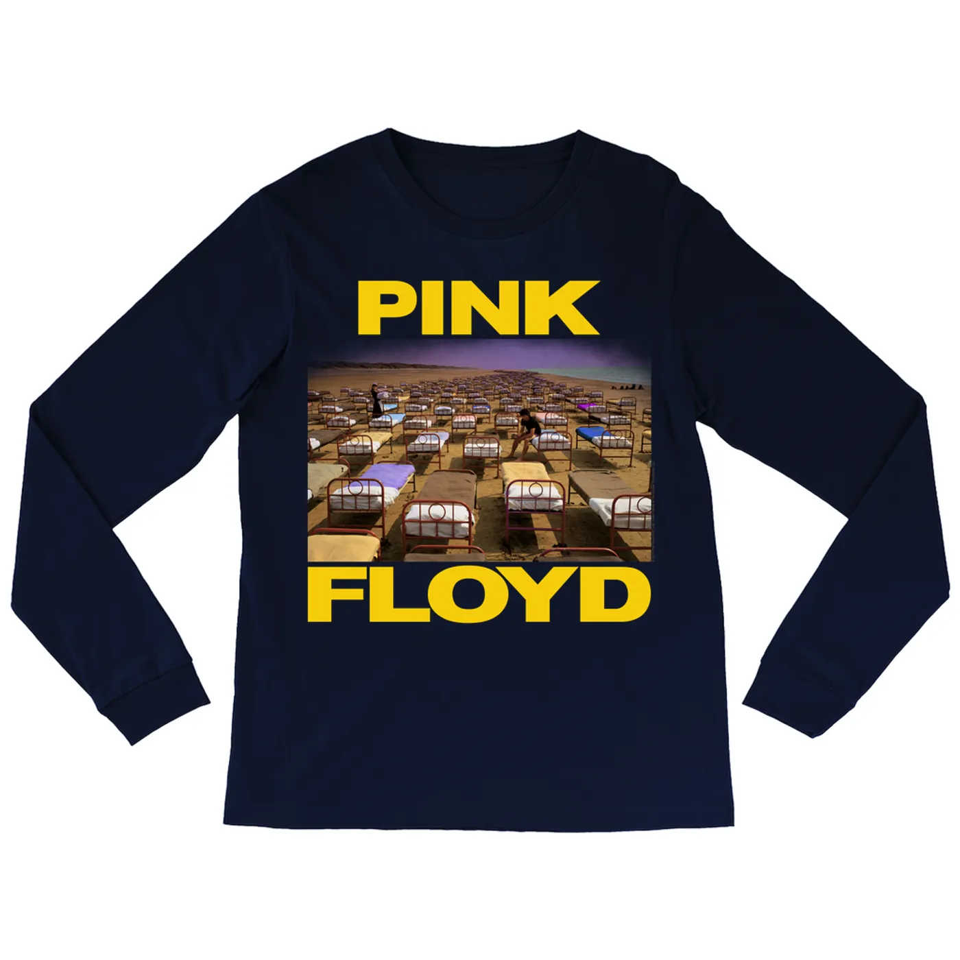 Pink Floyd Long Sleeve Shirt | A Momentary Lapse of Reason Beds Yellow Logo Pink Floyd Shirt