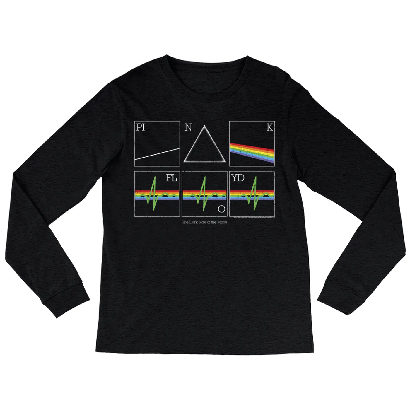 Pink Floyd Long Sleeve Shirt | Segmented Heartbeat Prism Image Pink Floyd Shirt